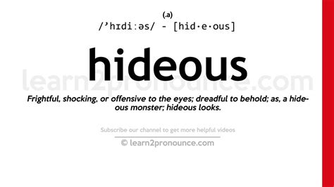 hideousness synonym|define hideousness.